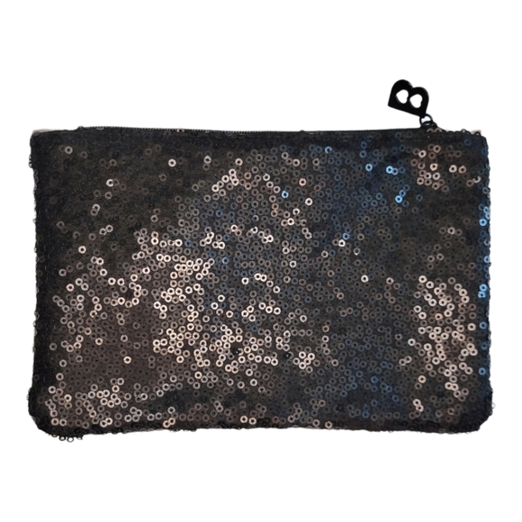 Ipsy Betty Boop Graphic & Black Sequin Cosmetic Bag / Clutch NWOT - Picture 2 of 3